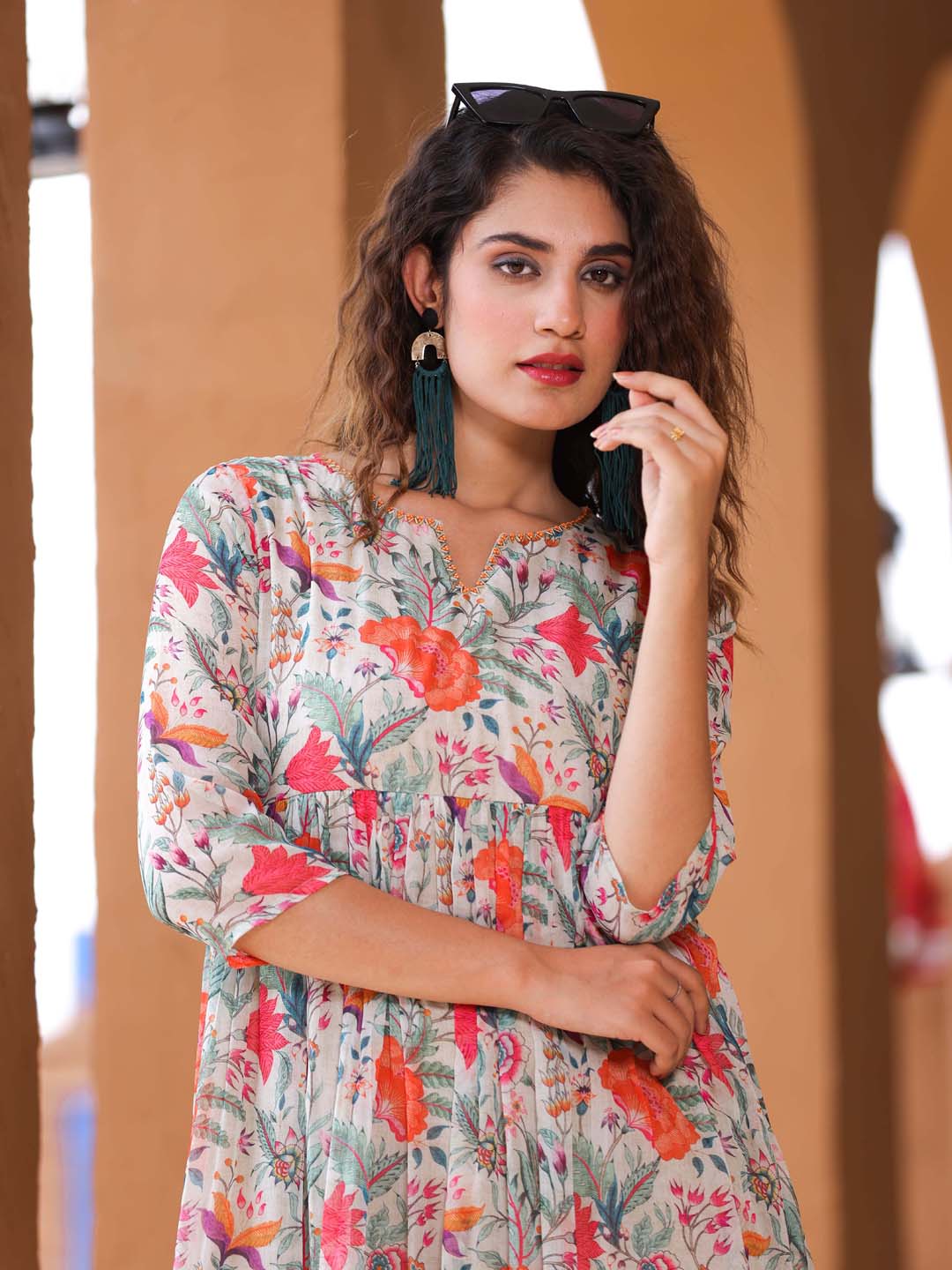 Floral Printed Georgette Dress