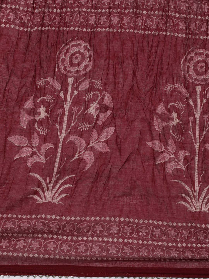 Printed Cotton Unstitched Suit Piece With Dupatta