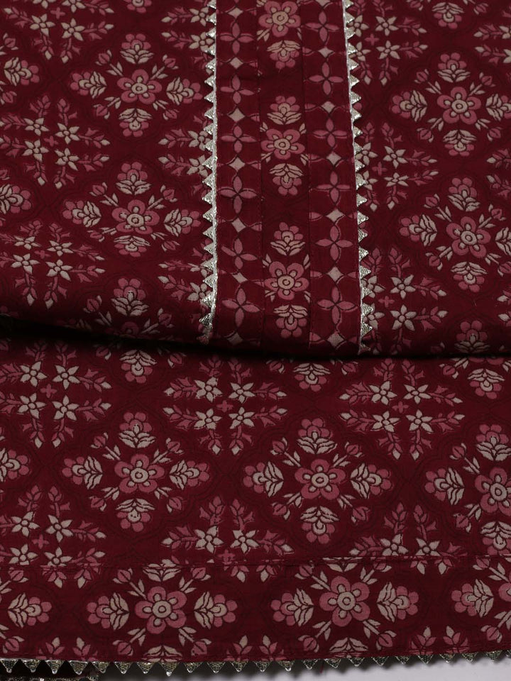 Printed Cotton Unstitched Suit Piece With Dupatta