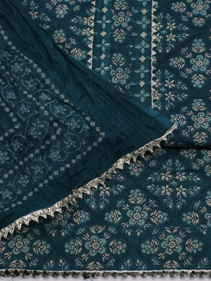 Printed Cotton Unstitched Suit Piece With Dupatta