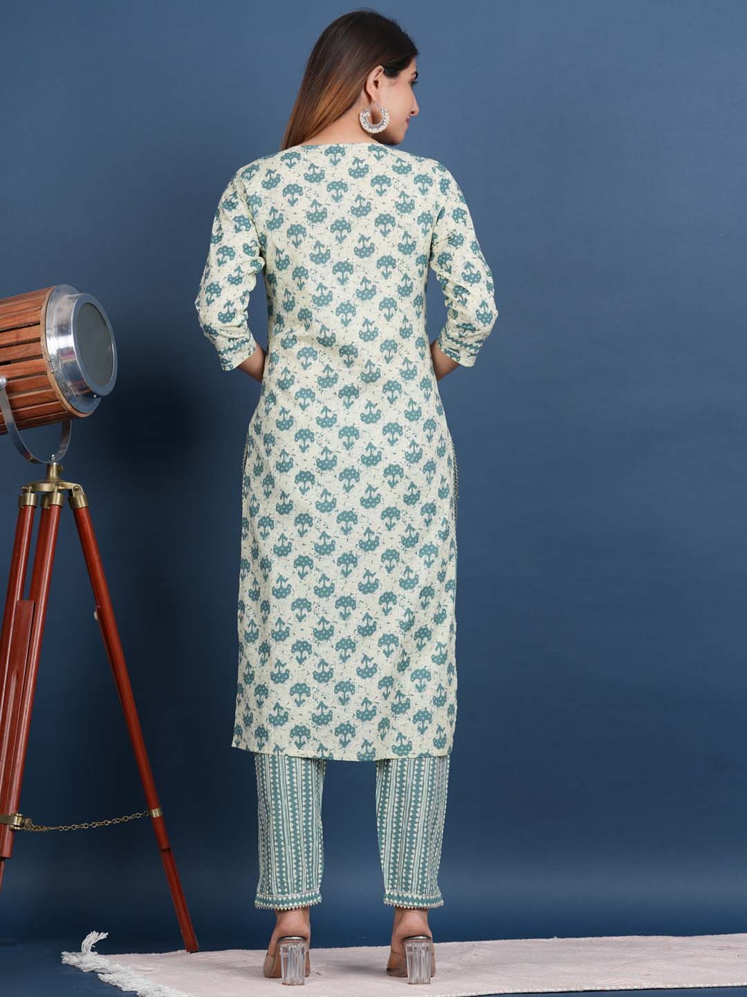 Printed Cotton Kurta With Pants