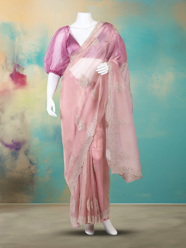 Stone Embellished Organza Saree