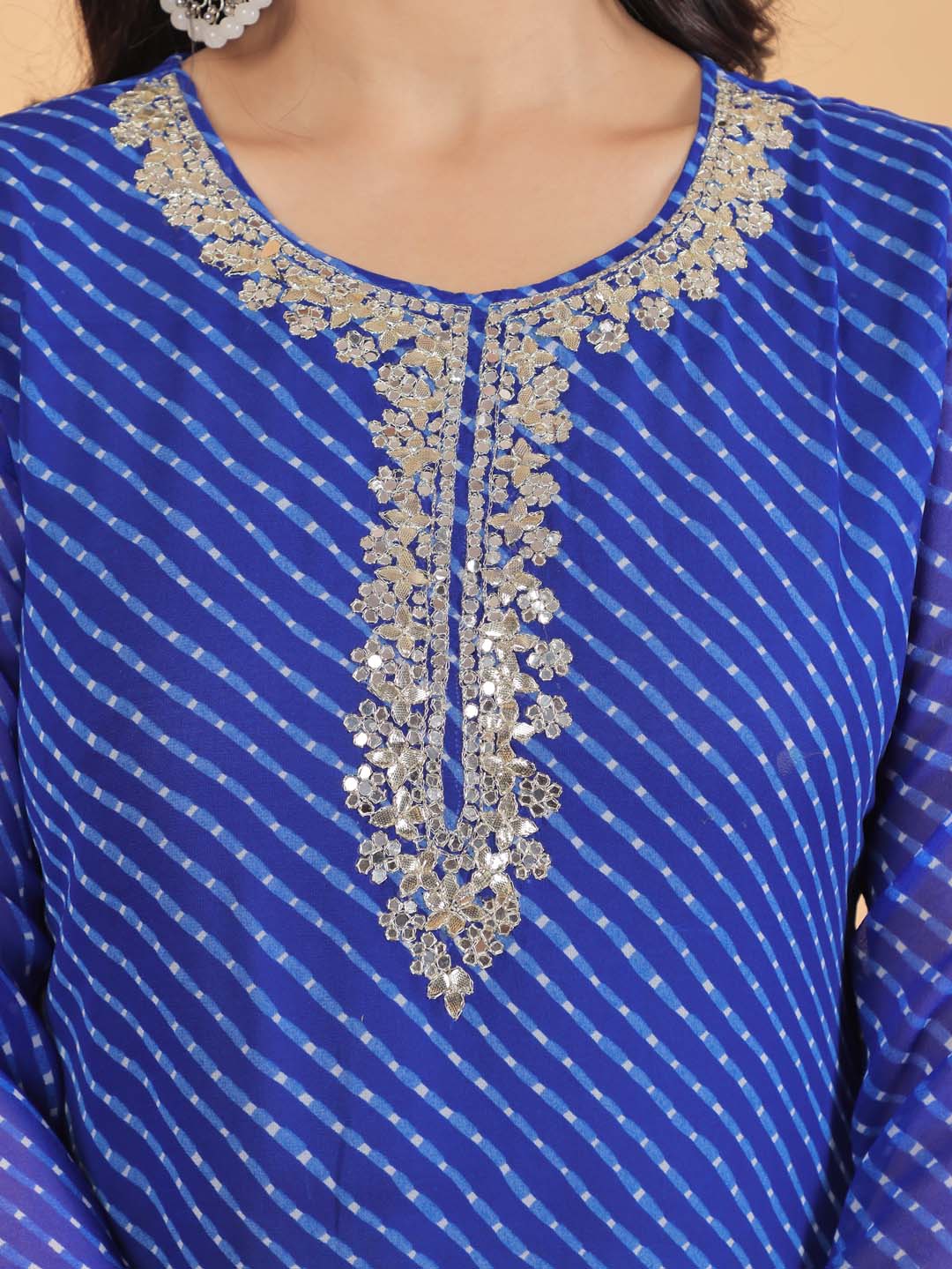 Leheriya Printed Georgette Kurta