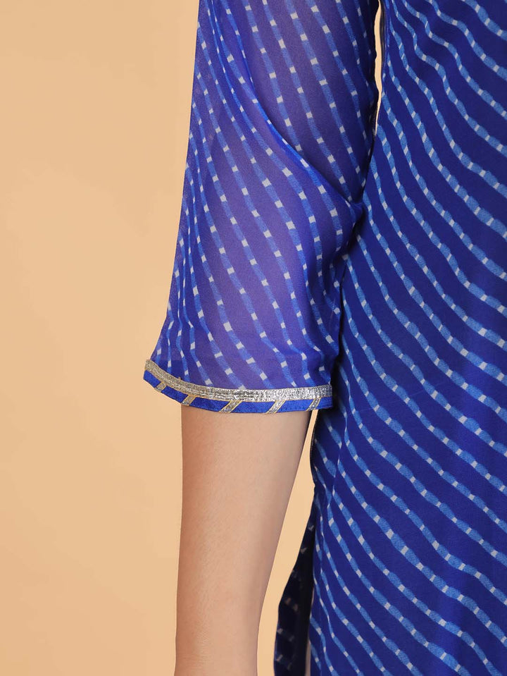 Leheriya Printed Georgette Kurta