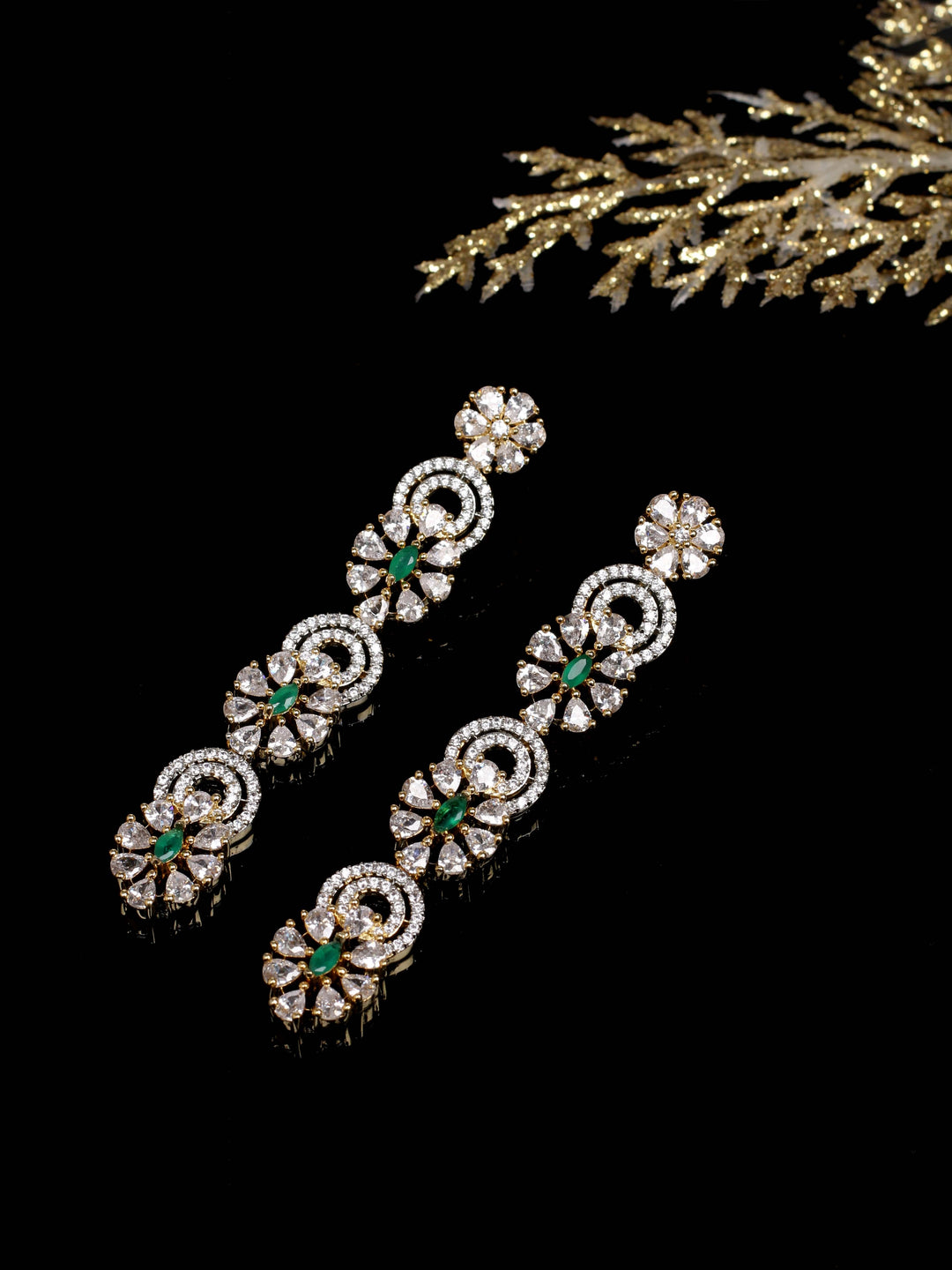 Golden AD Drop Earrings