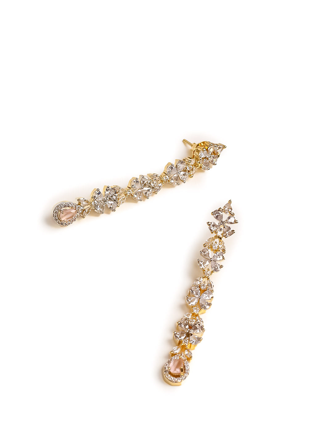 Gold &amp; AD Drop Earrings