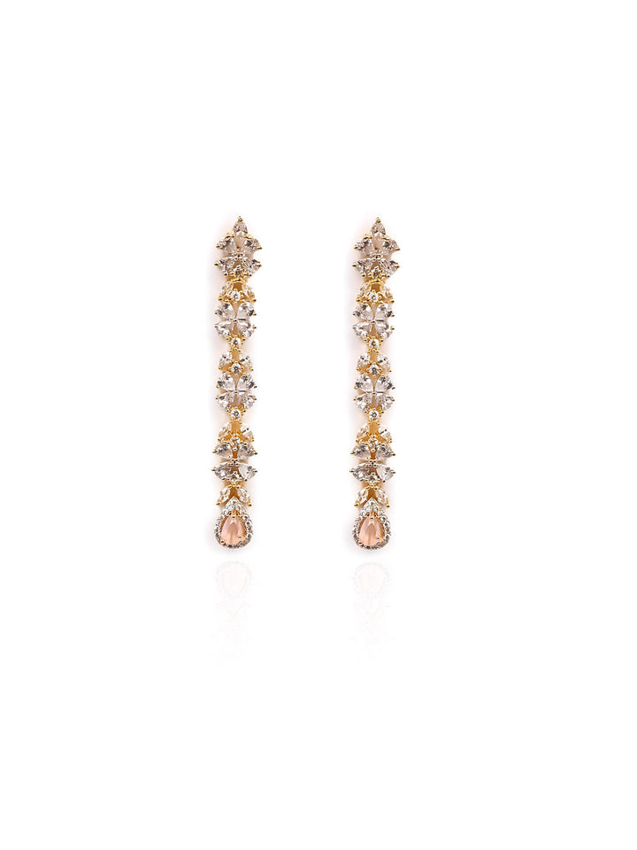 Gold &amp; AD Drop Earrings