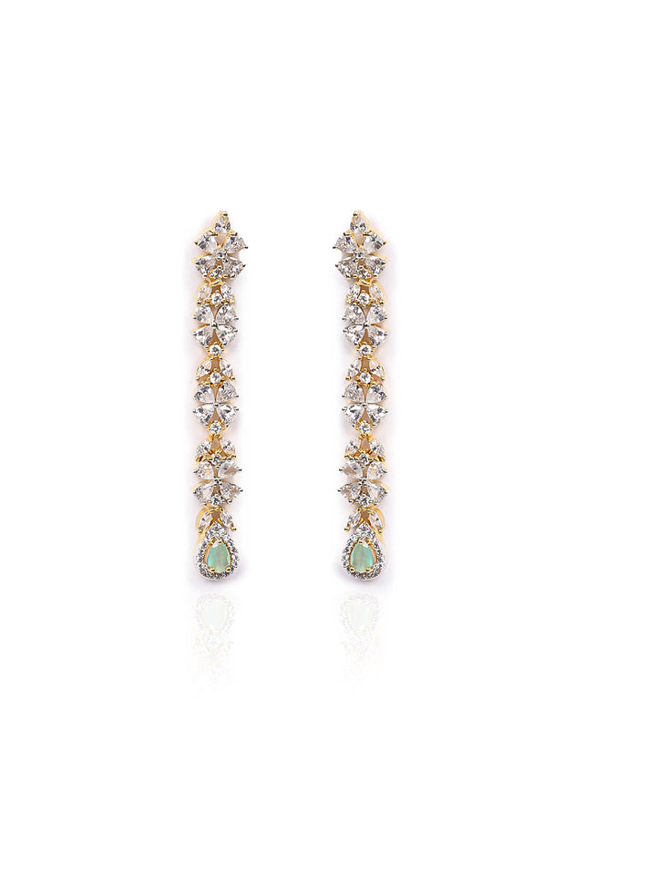 Gold &amp; AD Drop Earrings