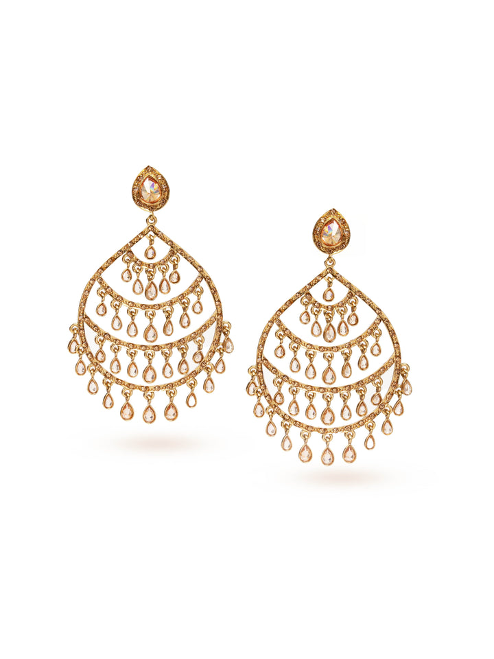 Golden Polki Drop &amp; Danglers Earrings