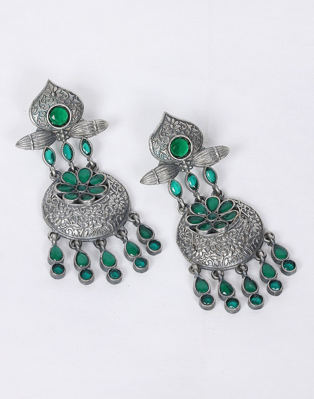Black Metal Oxidized Earrings