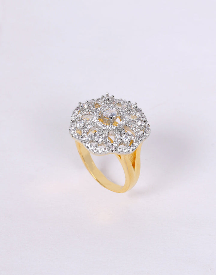 Floral White Stone Ring