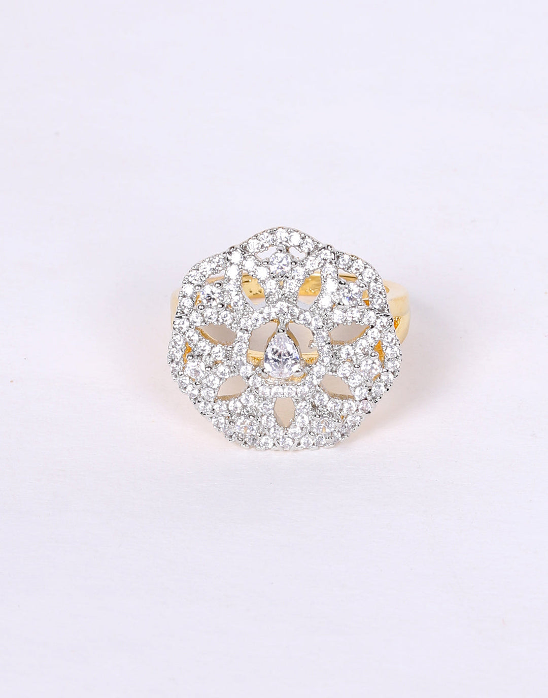 Floral White Stone Ring