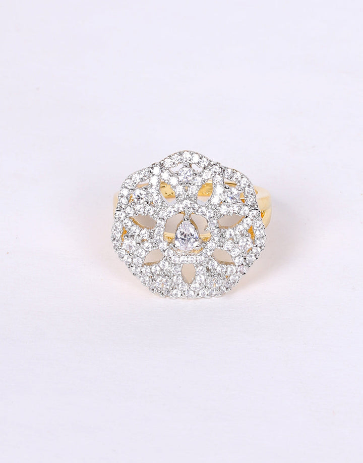 Floral White Stone Ring