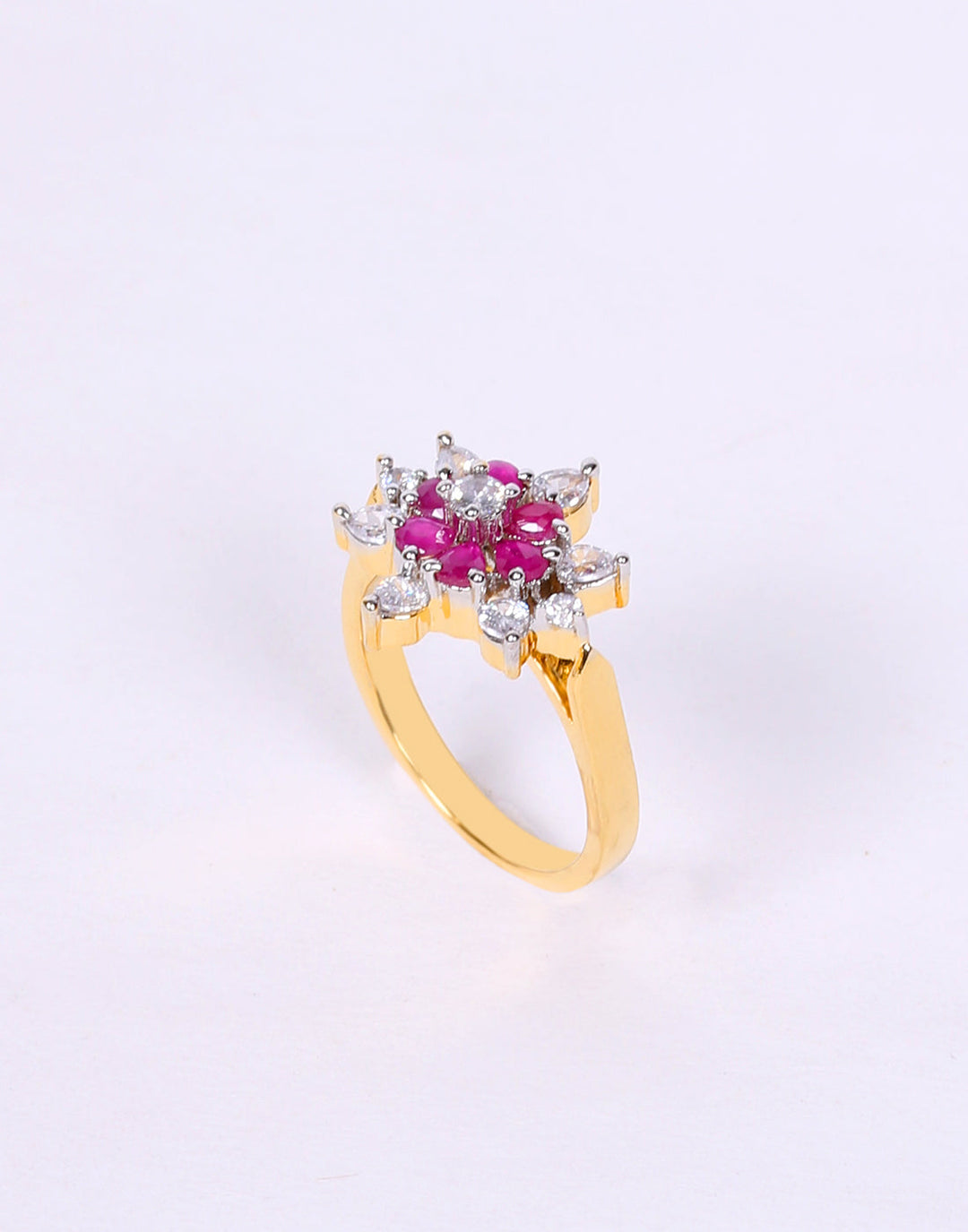 Pink Stone Gold Toned Ring