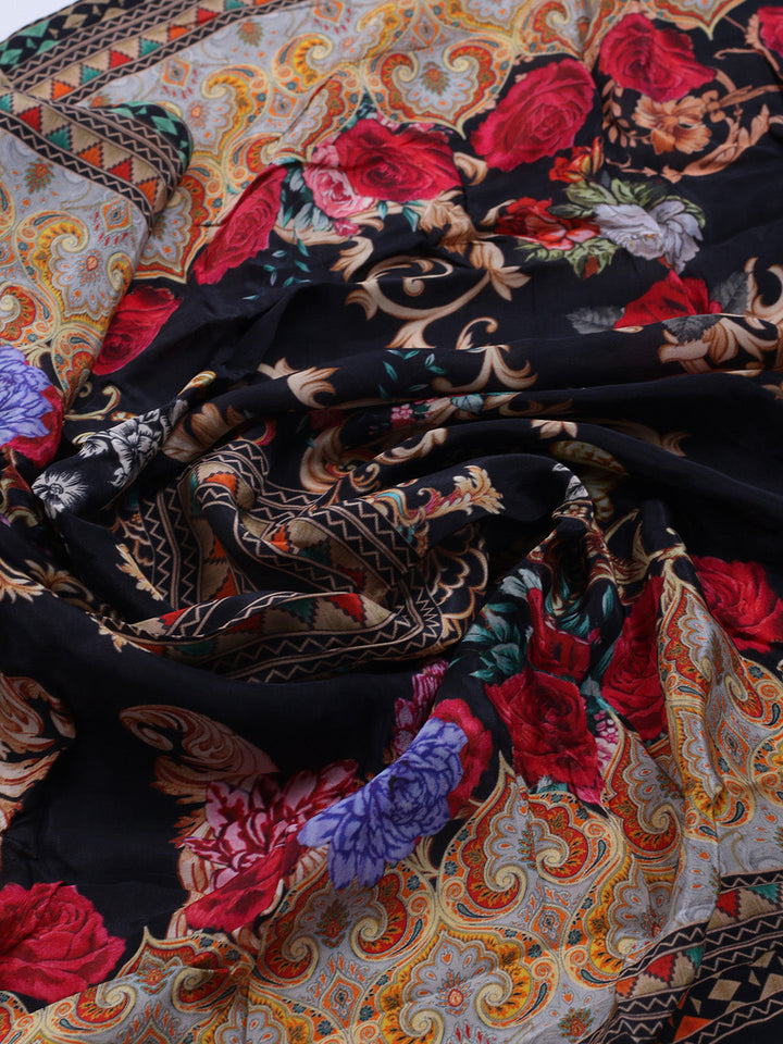 Printed Crepe Kurta With Sharara &amp; Dupatta