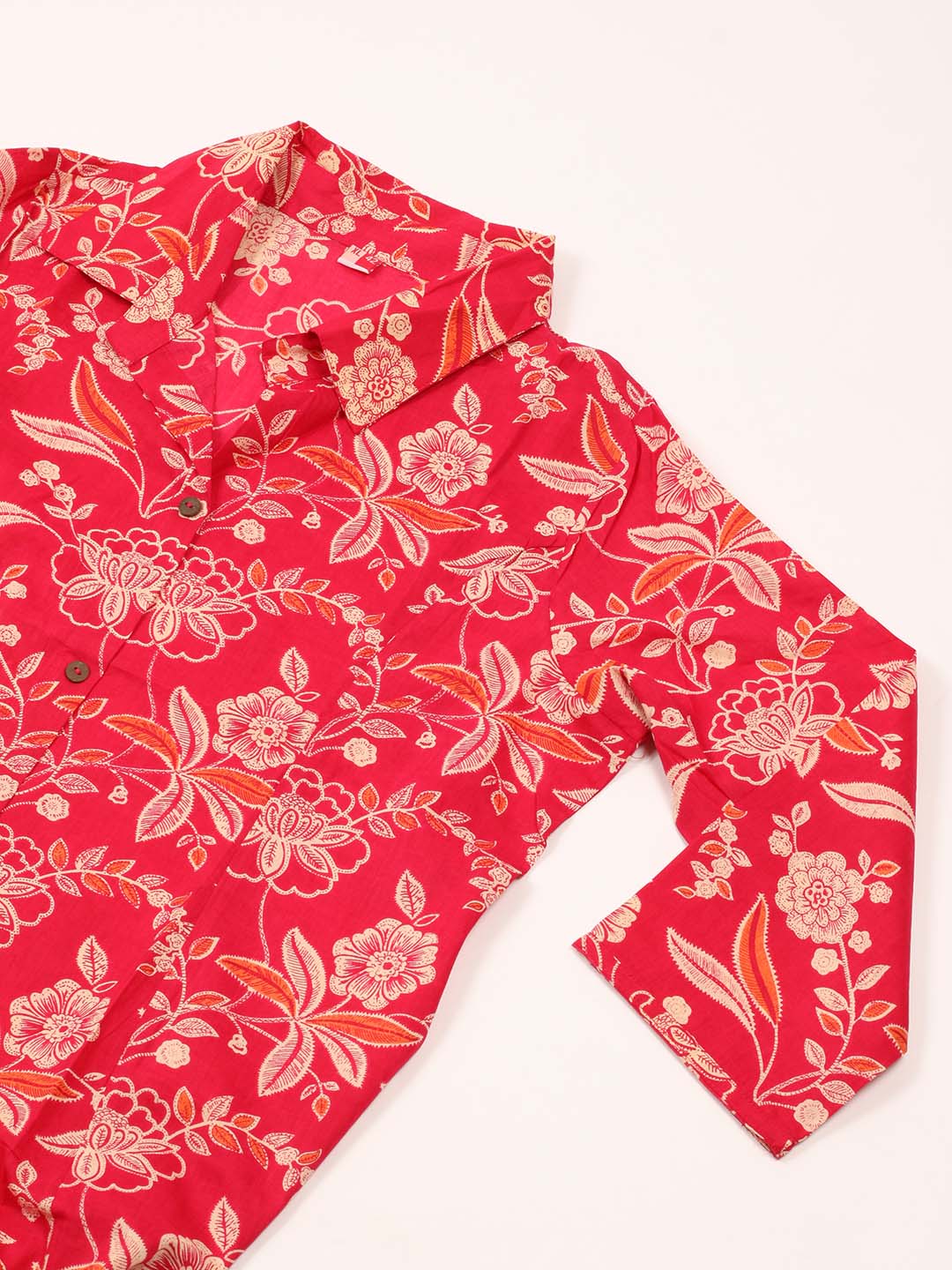 Floral Printed Cotton Kurta With Pants