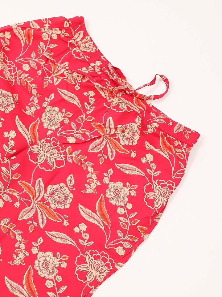 Floral Printed Cotton Kurta With Pants
