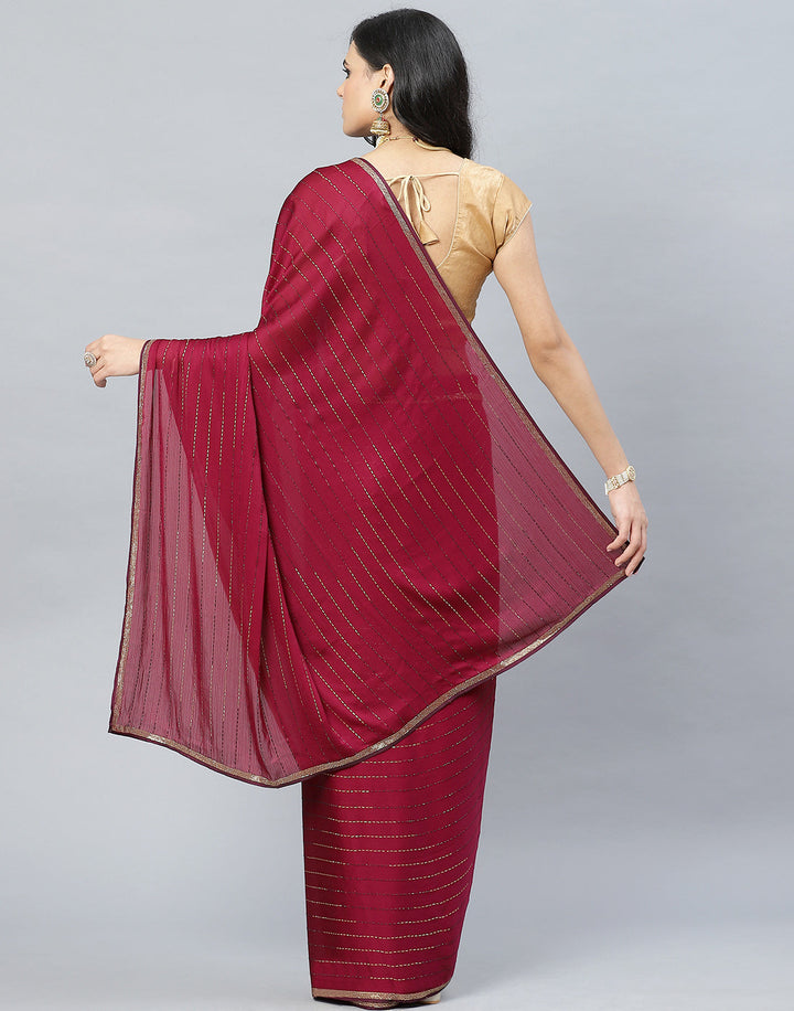 Stone Embroidered Chiffon Saree