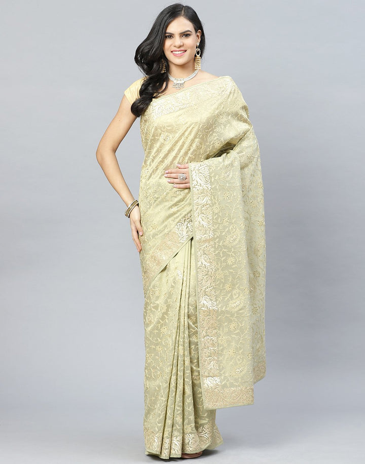 Banarasi Tissue Woven Embroidery Saree