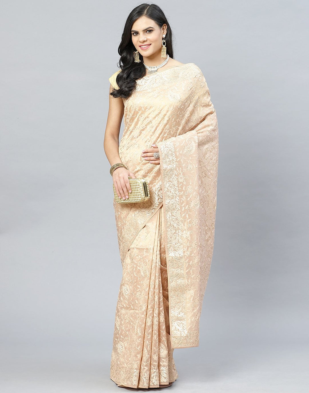 Banarasi Tissue Woven Embroidery Saree