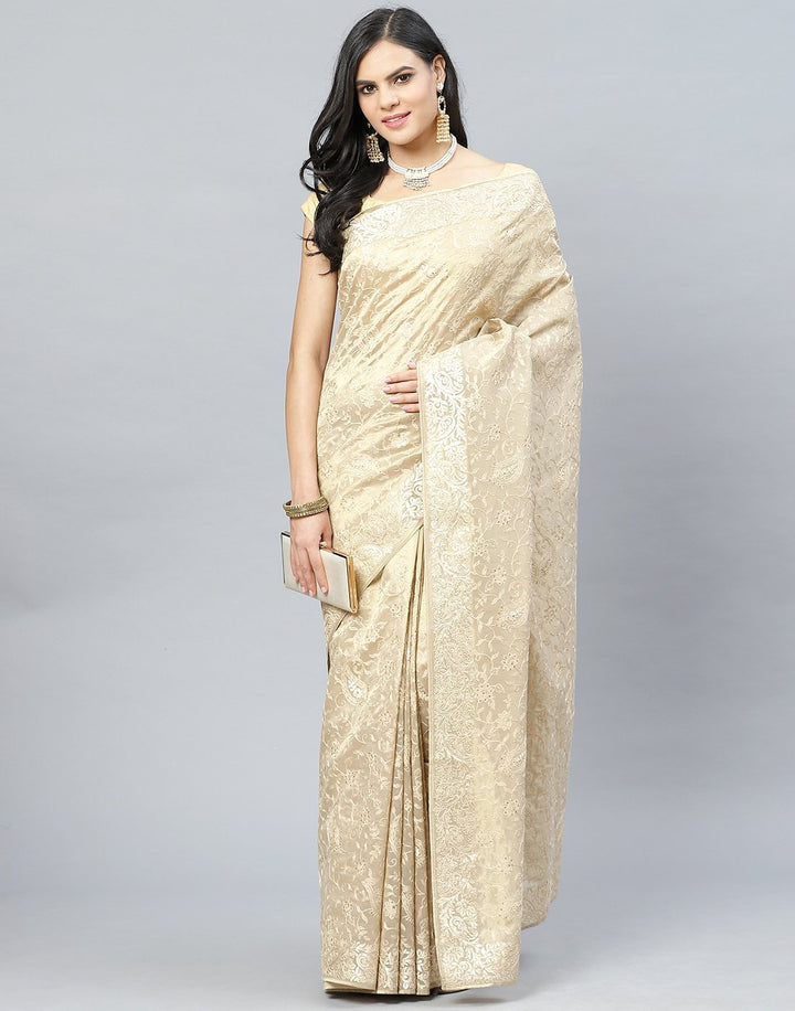 Banarasi Tissue Woven Embroidery Saree
