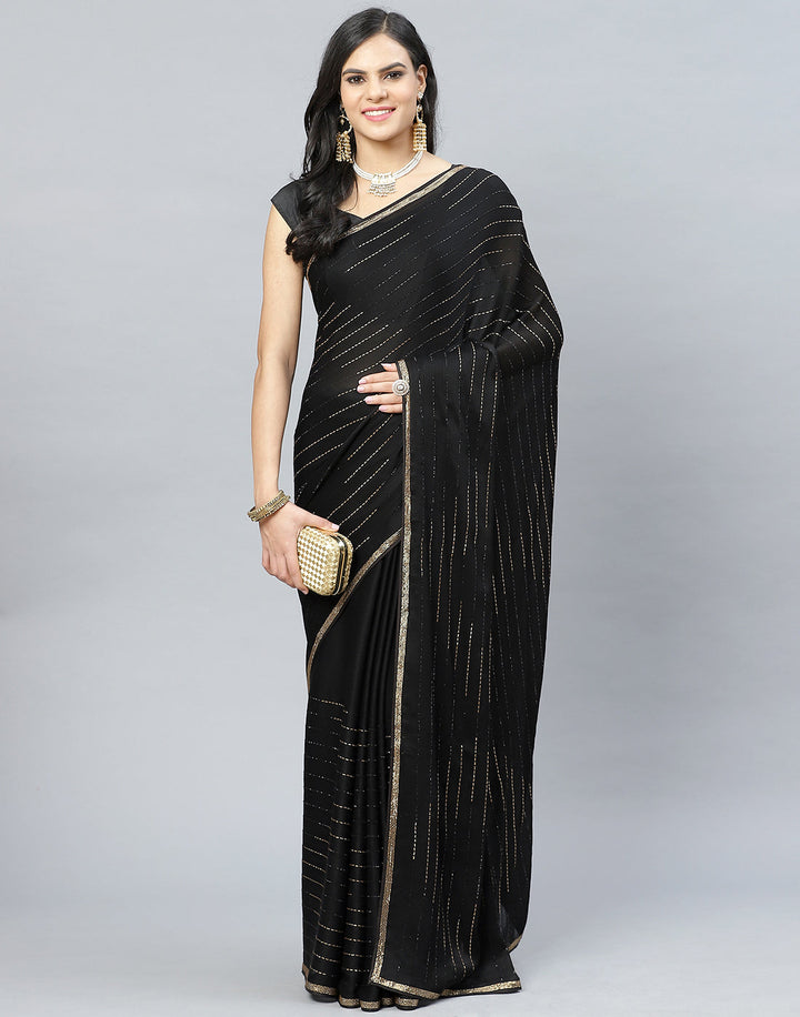 Stone Embroidered Chiffon Saree