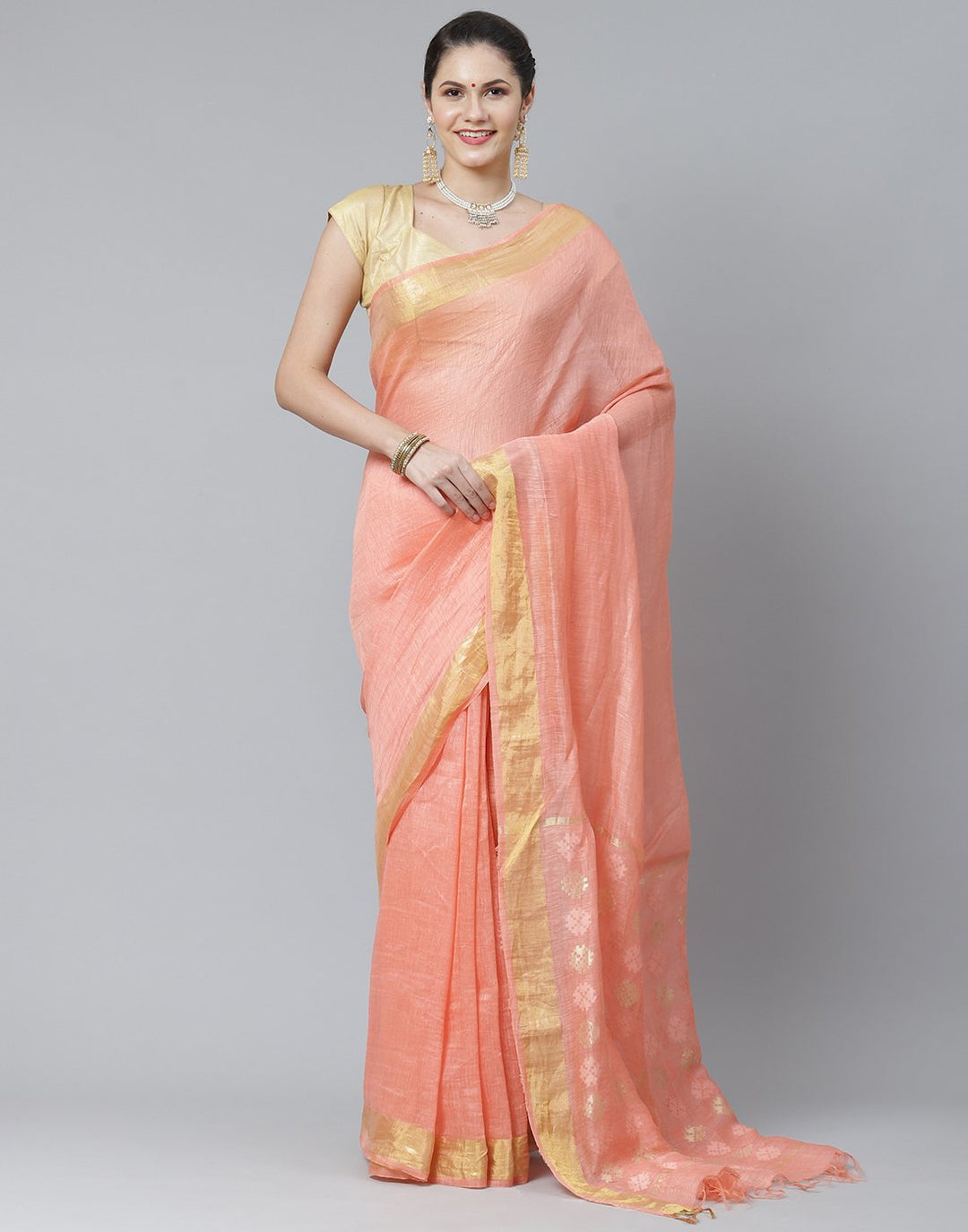 Cotton Linen Saree