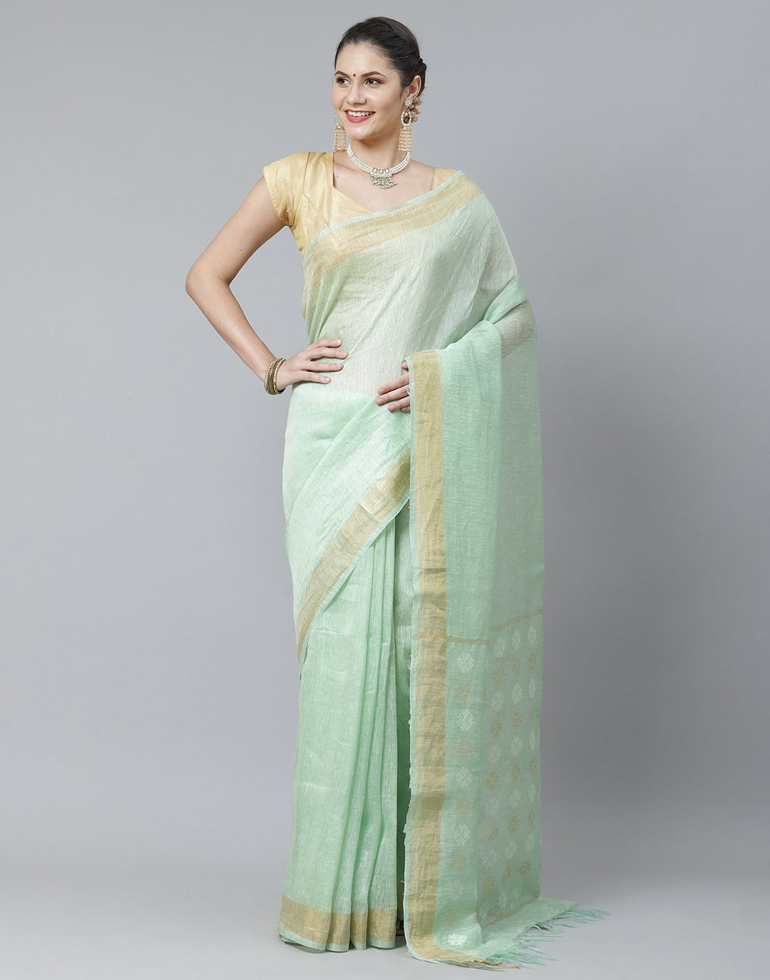 Cotton Linen Saree