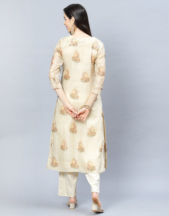 Organza Printed Kurti Pant Set