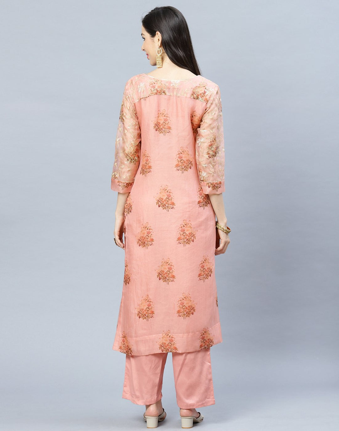 Organza Printed Kurti Pant Set