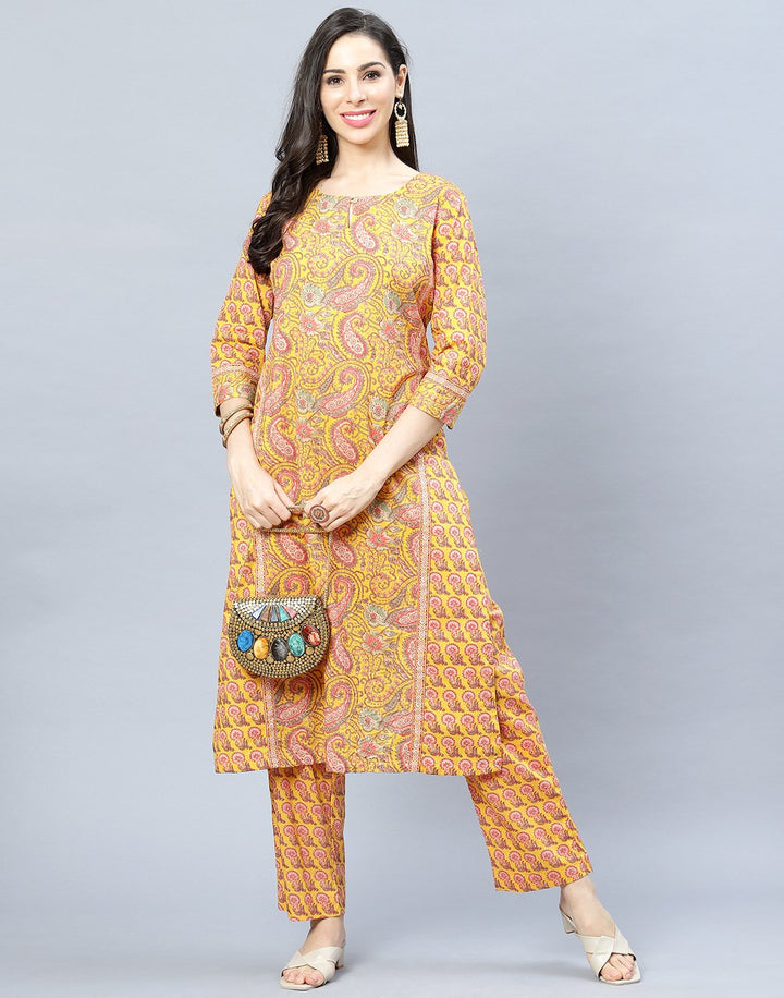 Cotton Printed Kurti Pant Set
