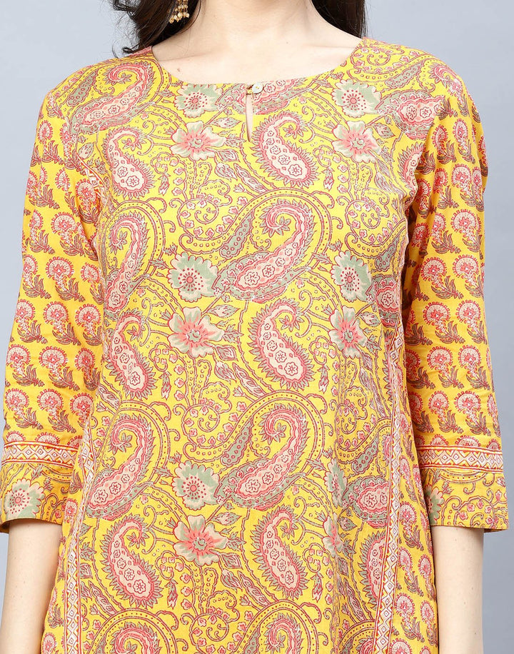 Cotton Printed Kurti Pant Set