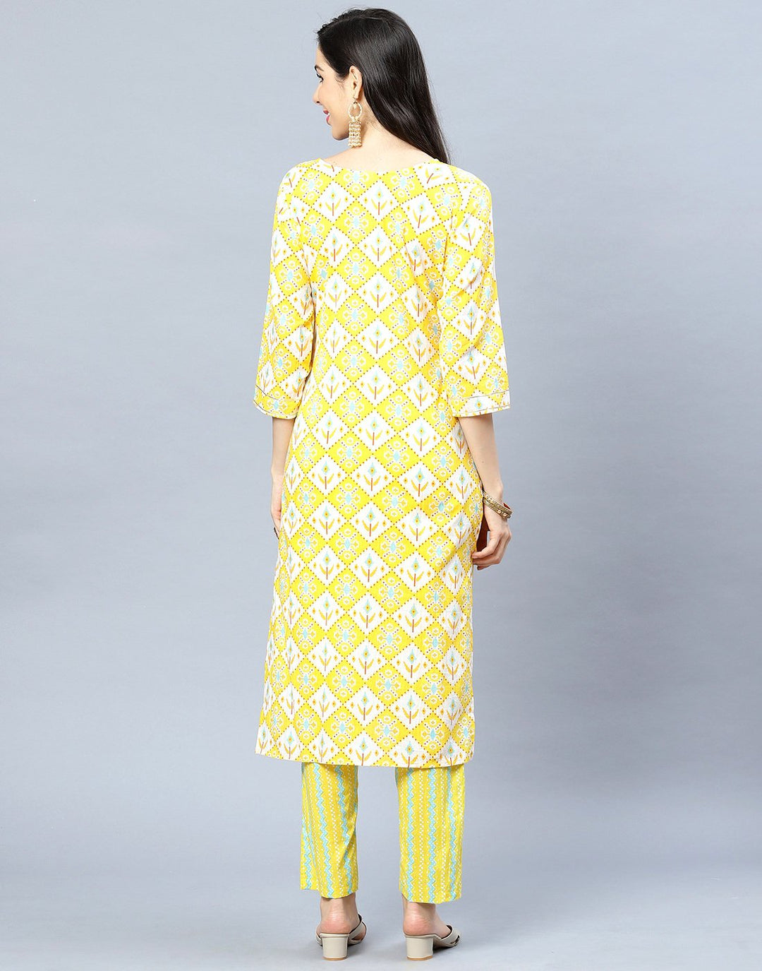 Cotton Printed Kurti Set with Gota Detail