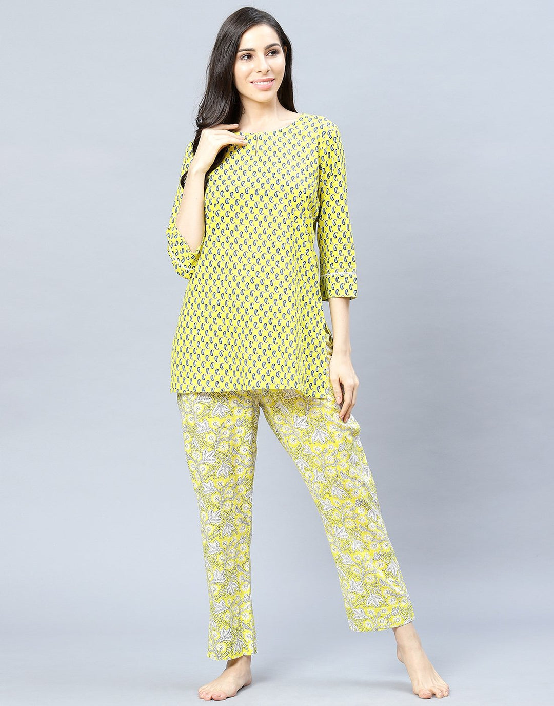 Printed Cotton Short Kurti Set