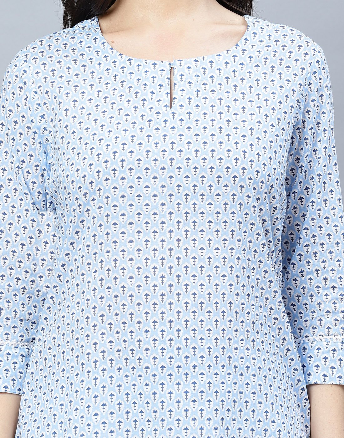 Printed Cotton Short Kurti Set