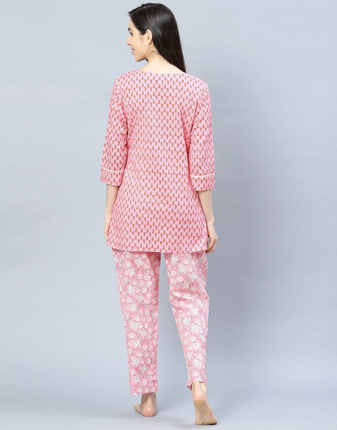 Printed Cotton Short Kurti Set
