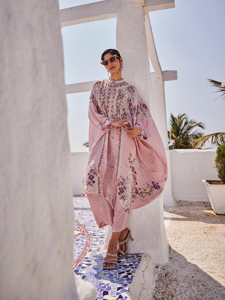 Digital Printed Crepe Kurta With Pants