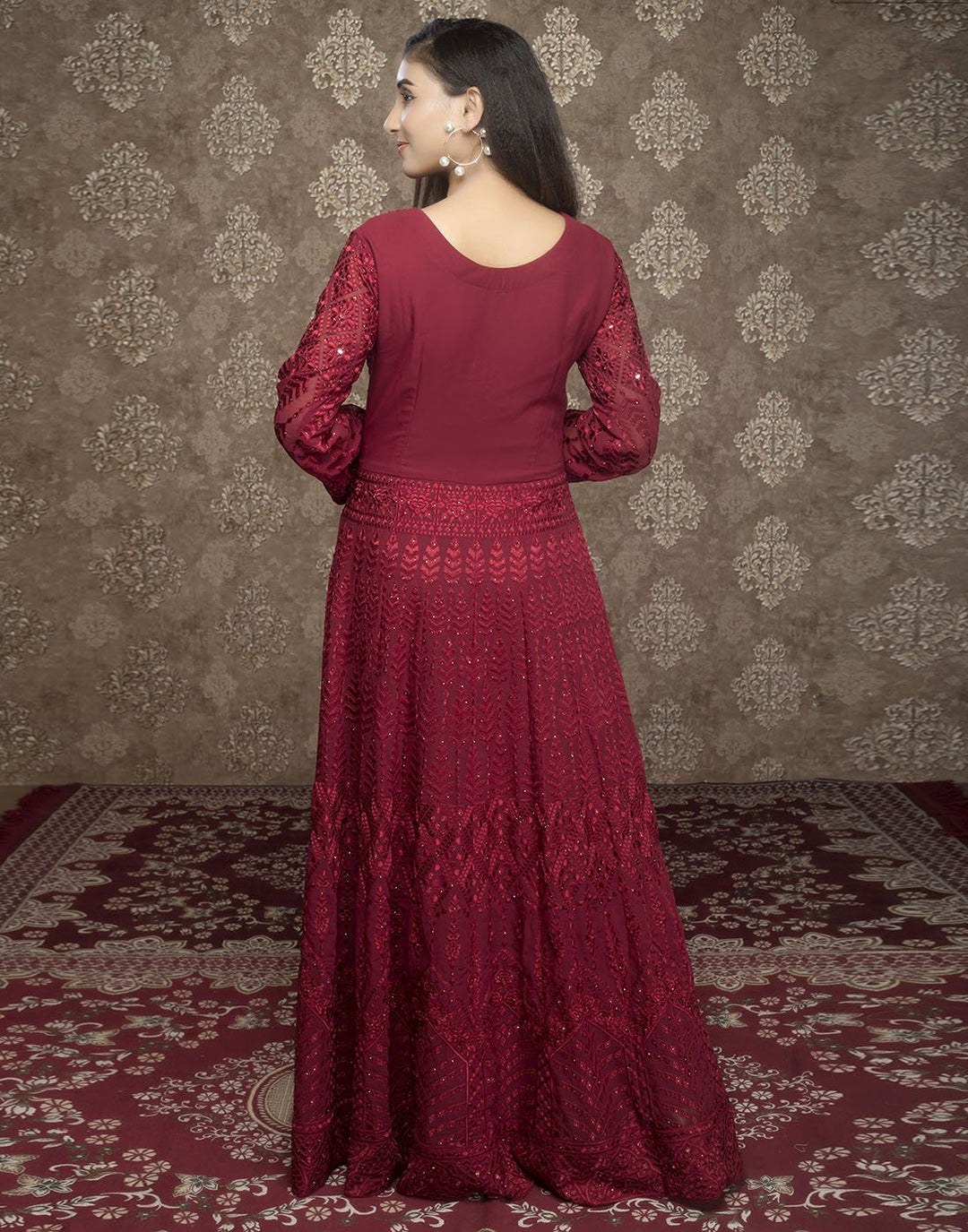Georgette Embroidered Long Anarkali