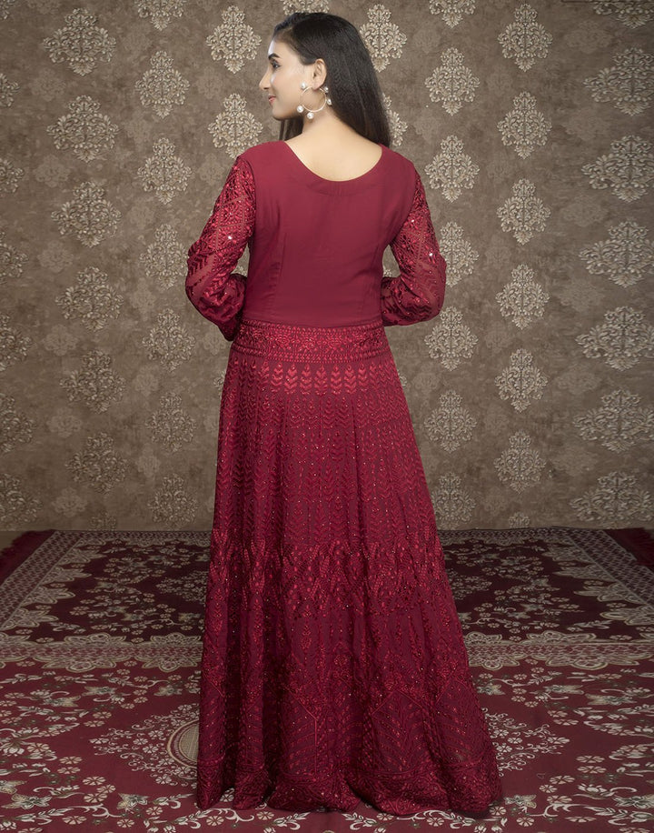 Georgette Embroidered Long Anarkali