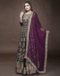 georgette embroidered long anarkali with skirt