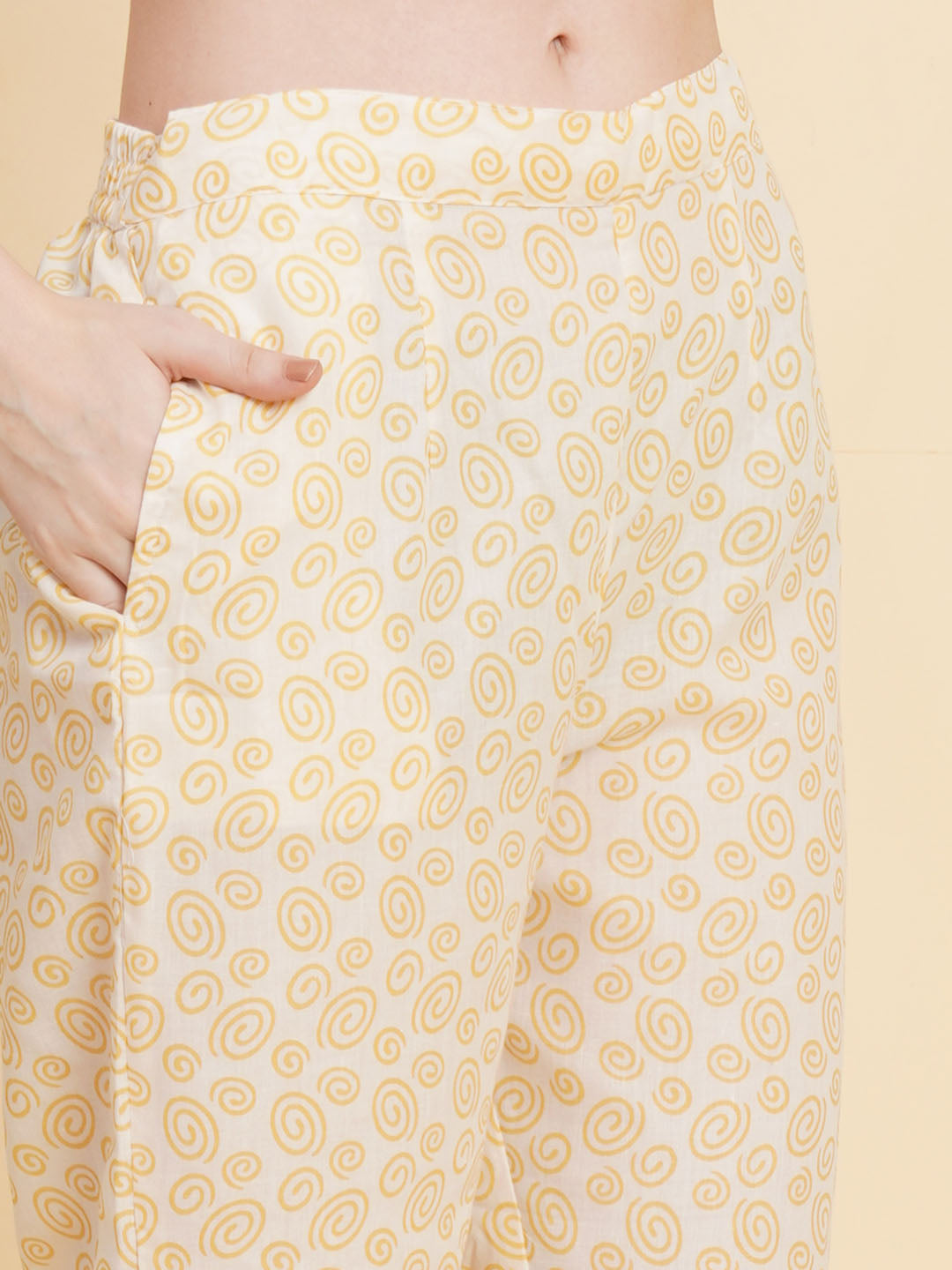 Floral Printed Cotton Kurta With Pants &amp; Dupatta