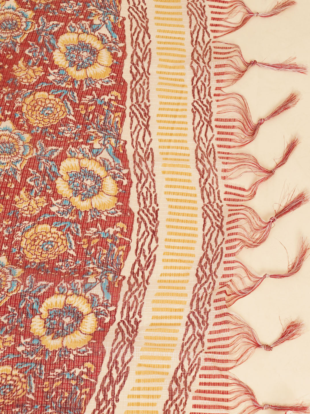 Floral Printed Cotton Kurta With Pants &amp; Dupatta