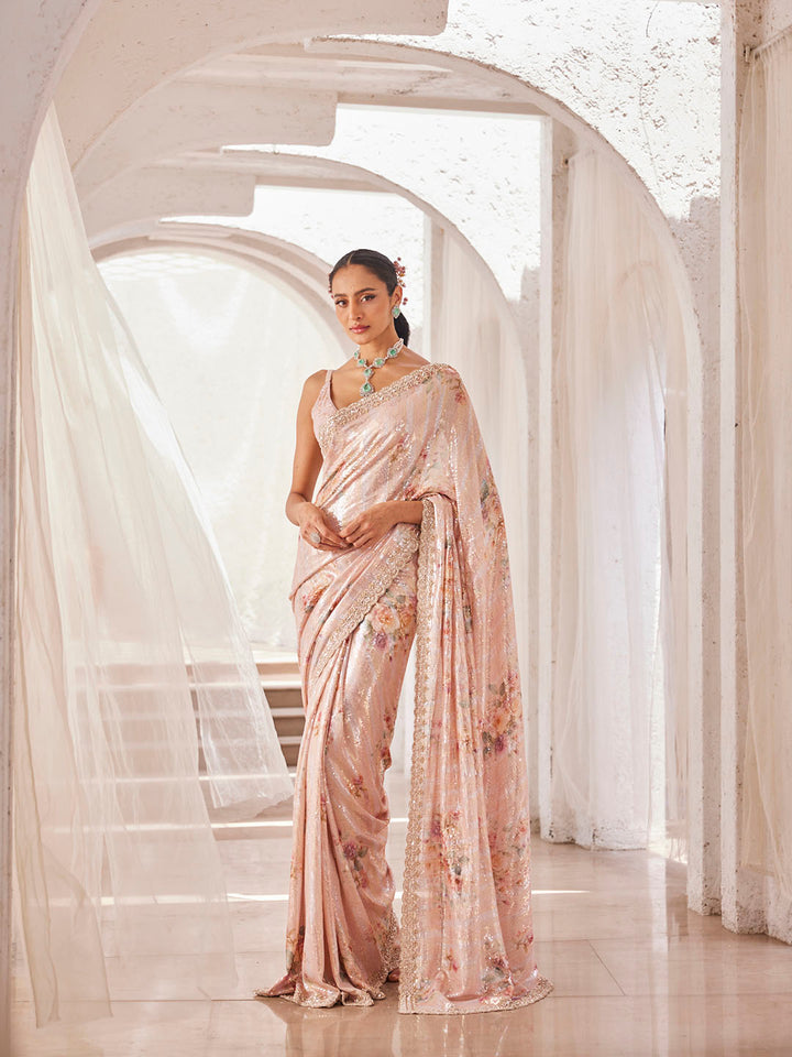 Sequin Work Georgette Saree