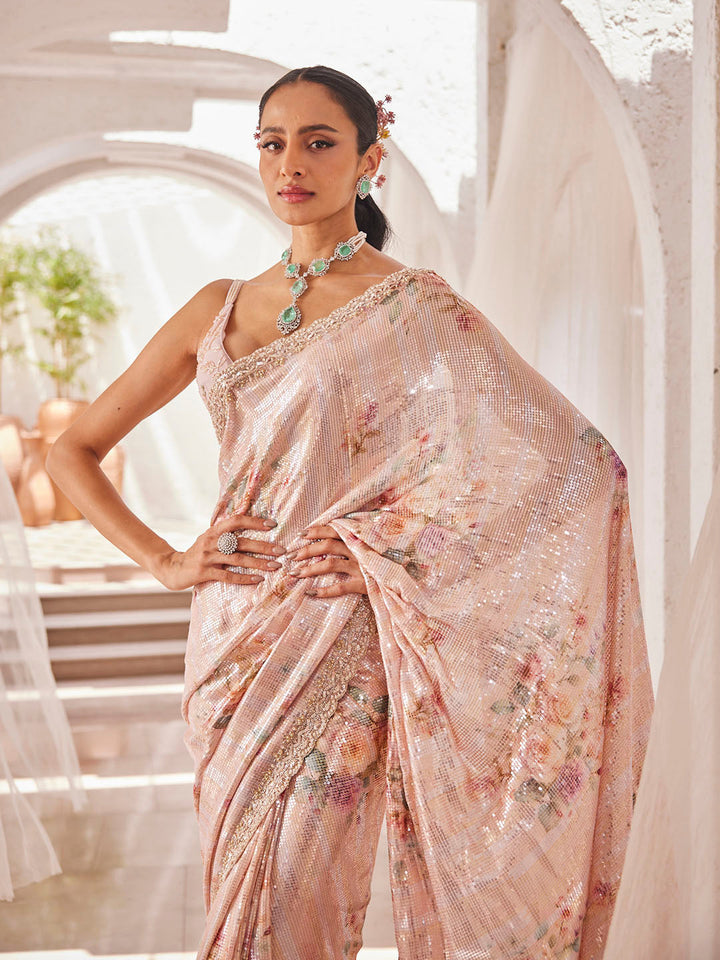 Sequin Work Georgette Saree