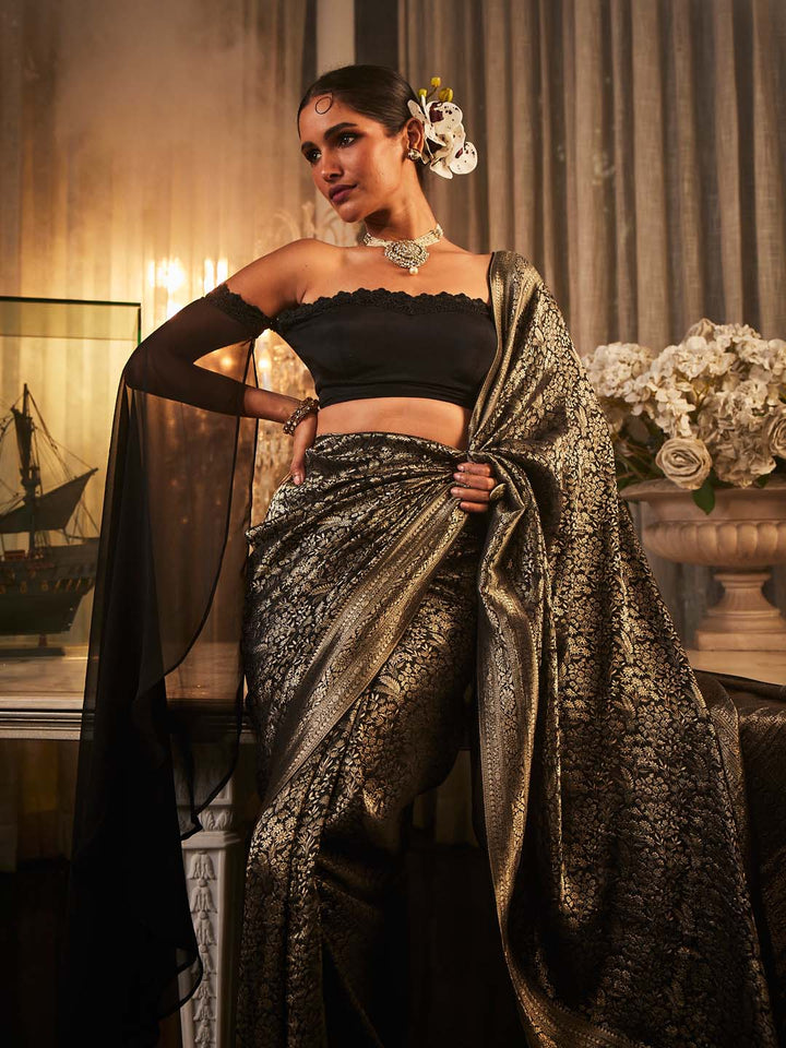 Brocade Woven Crepe Saree