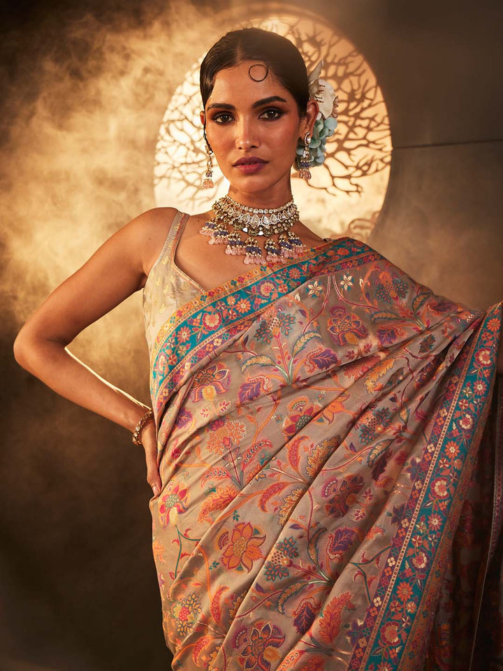 Zari Jaal Woven Organza Saree