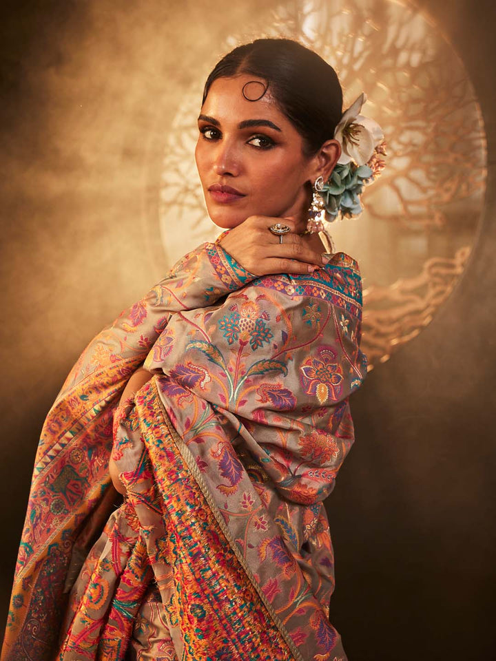 Zari Jaal Woven Organza Saree