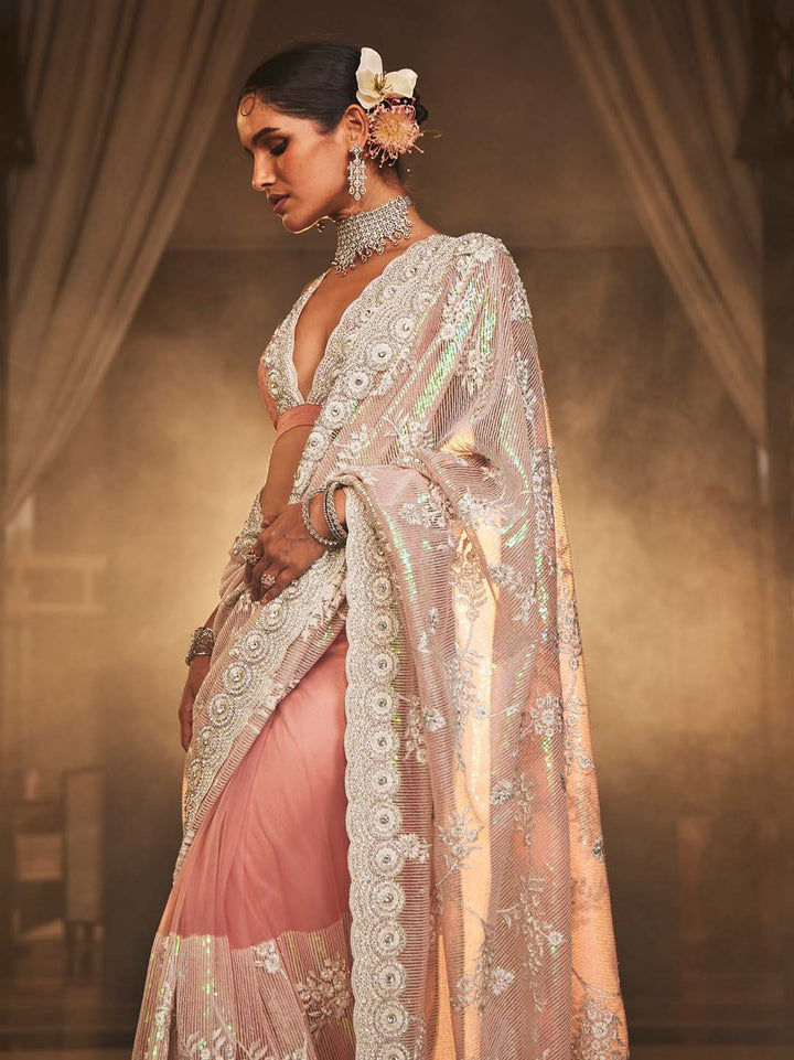 Stone Embroidered Net Saree