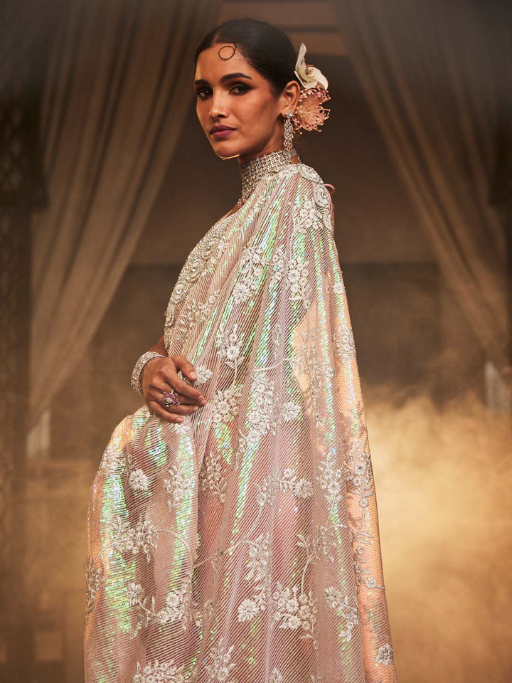 Stone Embroidered Net Saree