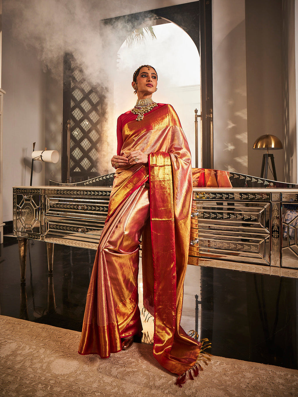 Brocade Kanjeevaram Woven Tissue Saree